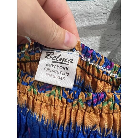 Belma Royal Blue Smocked Flowy Sleeveless Plus One Size Summer Dress - Picture 5 of 5